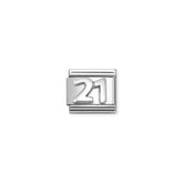 Nomination COMPOSABLE CLASSIC OXIDIERTE SYMBOLE aus Edelstahl, mit 925er Silber verziert, (57_21)
